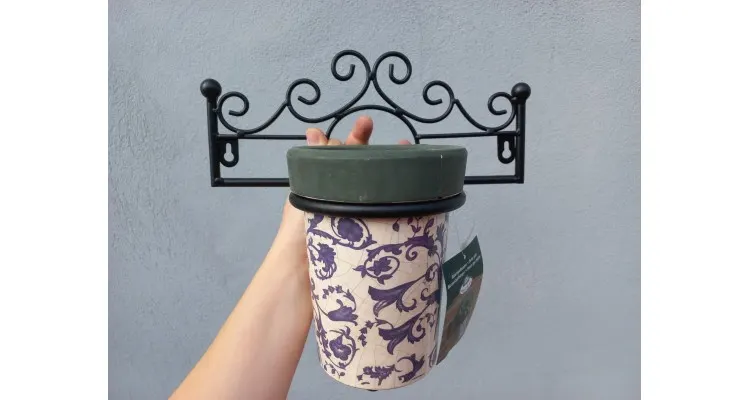 Suport pentru ghiveci rustic, metal, Esschert Design Olanda, 15.1 x 28.3 x 12.8 cm — imaginea 4