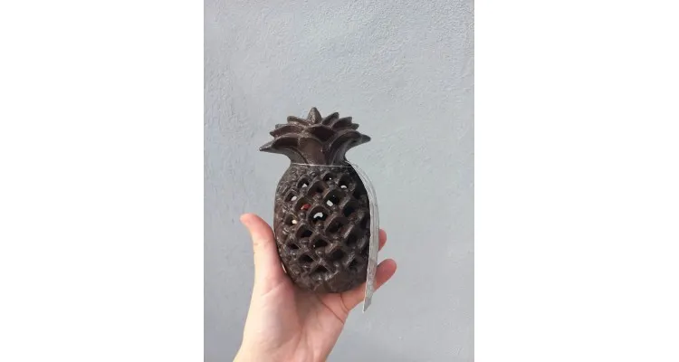 Lampa din fonta, model ananas, Esschert Design Olanda, 9,7x9,0x14,5 cm — imaginea 2
