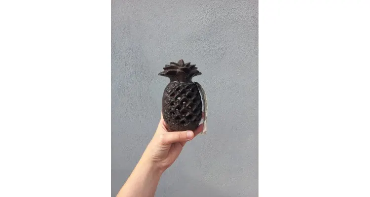 Lampa din fonta, model ananas, Esschert Design Olanda, 9,7x9,0x14,5 cm — imaginea 3