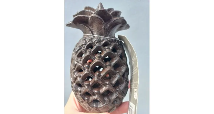 Lampa din fonta, model ananas, Esschert Design Olanda, 9,7x9,0x14,5 cm — imaginea 4