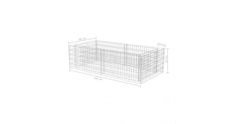 Jardiniera gabion 180 x 90 x 50 cm — imaginea 5