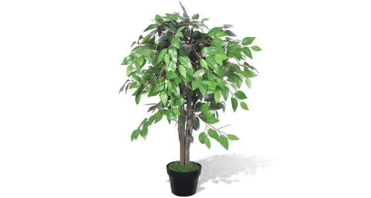 Ficus artificial cu aspect natural si ghiveci, 90 cm