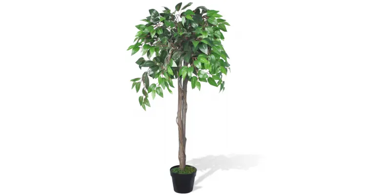 Ficus artificial cu aspect natural si ghiveci, 110 cm