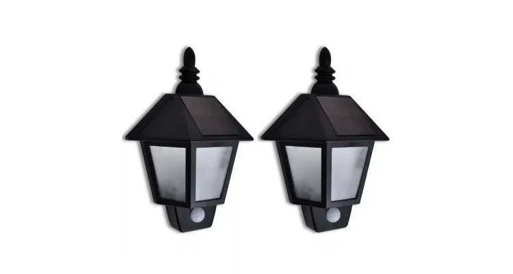 Lampa solara de perete cu senzori de miscare 2 buc
