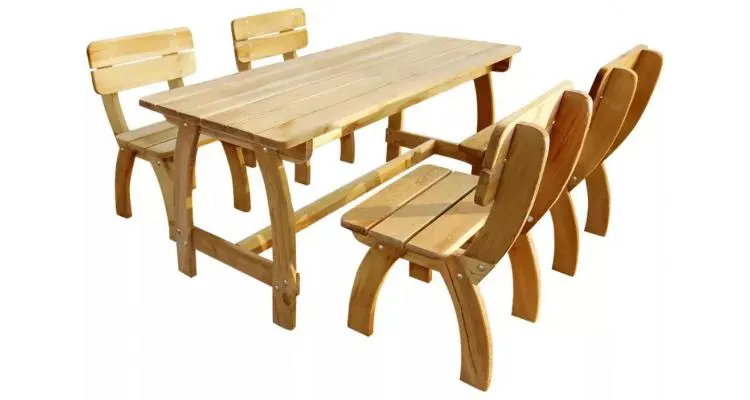 Set mobilier de gradina 5 piese lemn de pin impregnat — imaginea 3