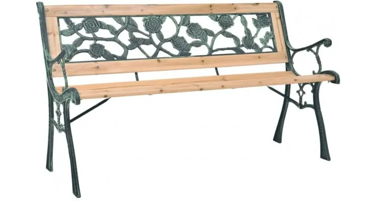 Banca de gradina cu spatar cu model floral — imaginea 3