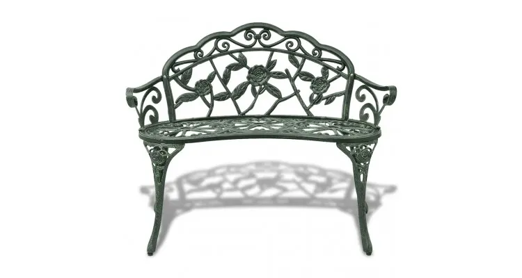 Banca de gradina cu cadru din aluminiu, verde