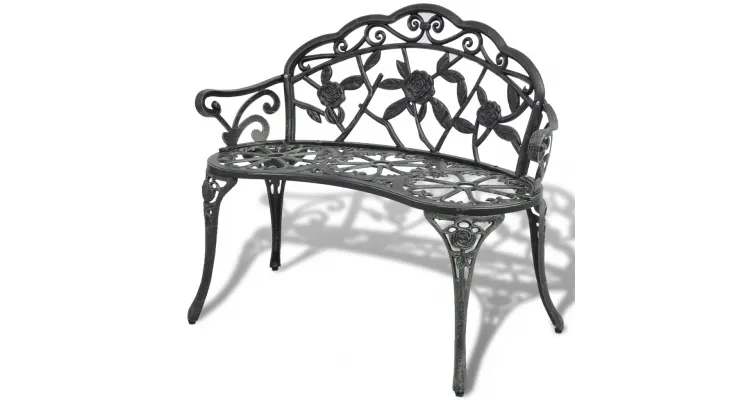 Banca de gradina cu cadru din aluminiu, verde — imaginea 2