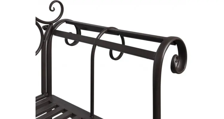 Banca de metal cu spatar cu model spiralat Maro — imaginea 3