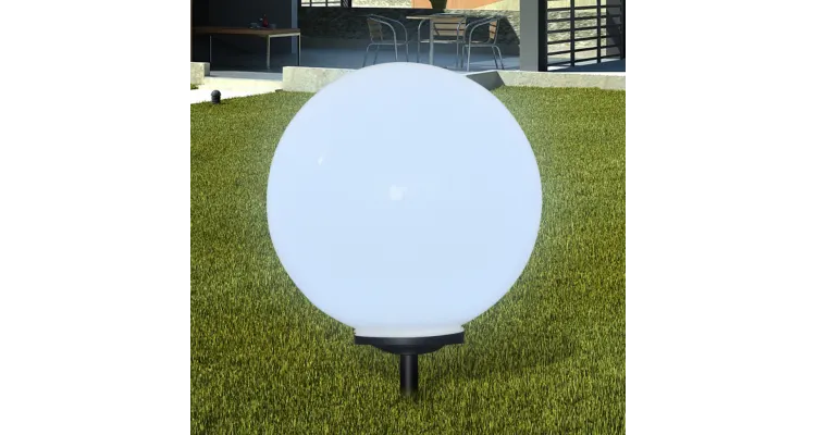Lampa solara pentru gradina Sferica Lumina LED 50 cm cu Suport ascutit