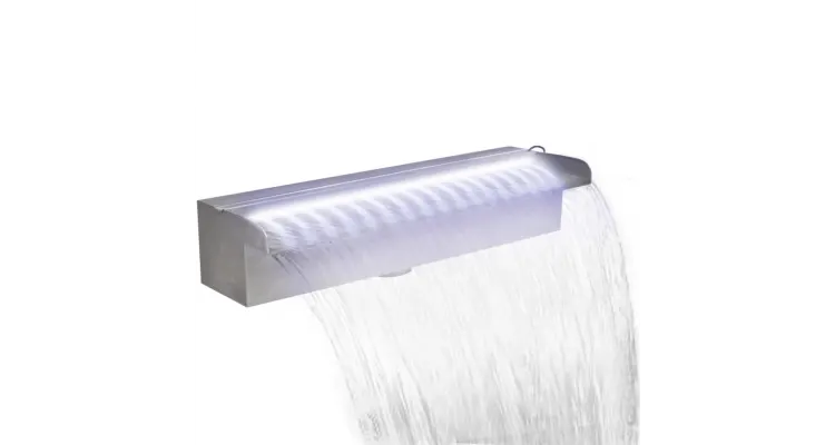 Fantana dreptunghiulara tip cascaca, otel inoxidabil cu ??LED, 45 cm