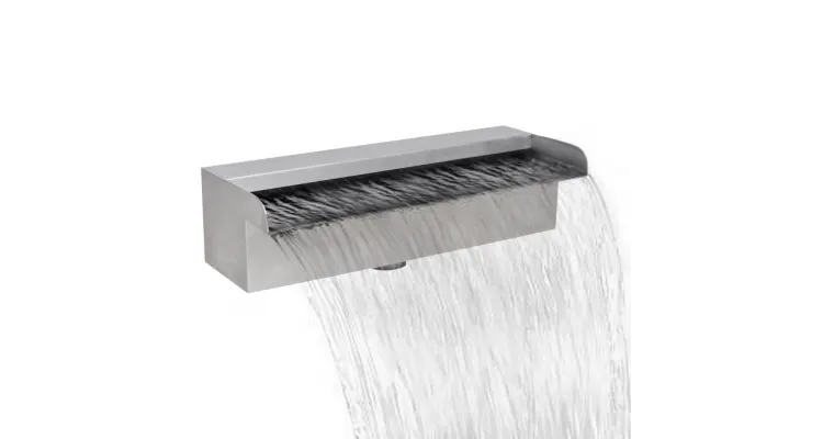 Fantana dreptunghiulara tip cascada din otel inoxidabil de 30 cm