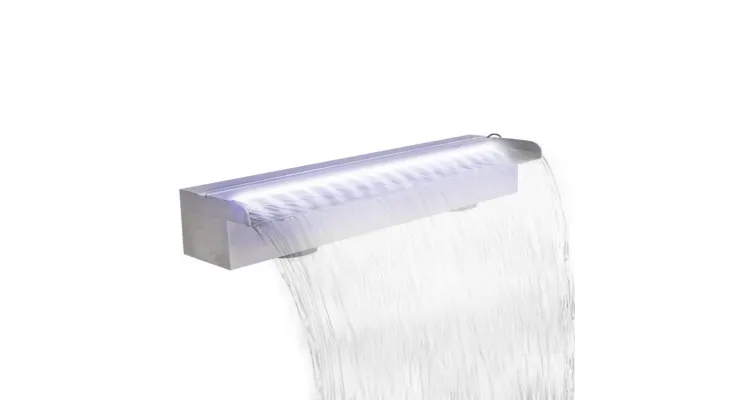 Fantana dreptunghiulara tip cascada, otel inoxidabil cu LED, 60 cm
