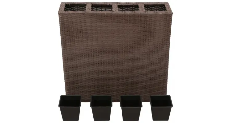 Ghiveci rectangular din ratan pentru gradina, 1 buc, Maro — imaginea 3