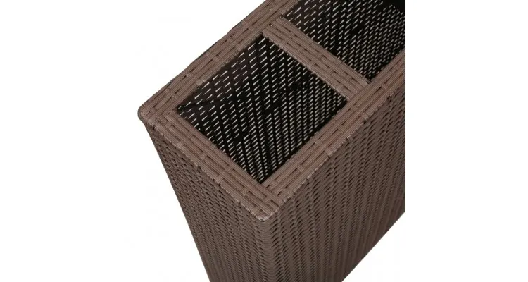 Ghiveci rectangular din ratan pentru gradina, 1 buc, Maro — imaginea 4