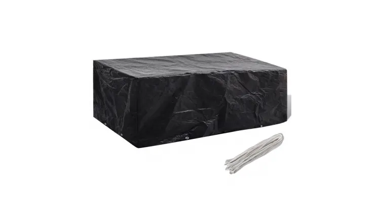 Husa mobilier de gradina set 8 persoane poliratan 200 x 160 x 70 cm