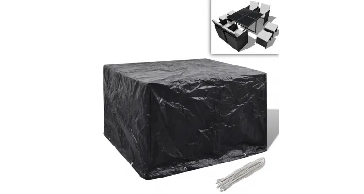 Husa mobilier gradina poliratan 4 persoane, 8 ocheti, 113 x 113 cm