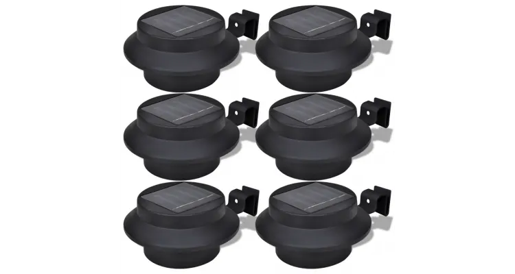 Lampa solara pentru exterior 6 pcs Lumina pentru gard Neagra