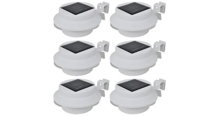 Lampa solara pentru exterior 6 pcs Lumina pentru gard Alba