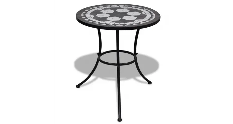 Masa cu blat mozaic 60 cm Alb/Negru