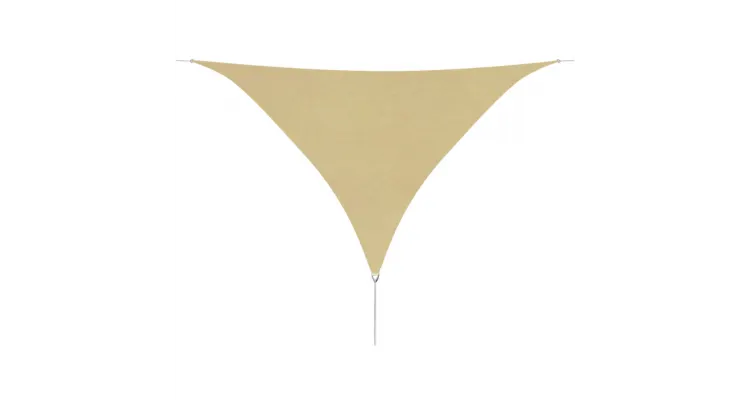 Parasolar din tesut oxford triunghiular, 5 x 5 x 5 m, bej