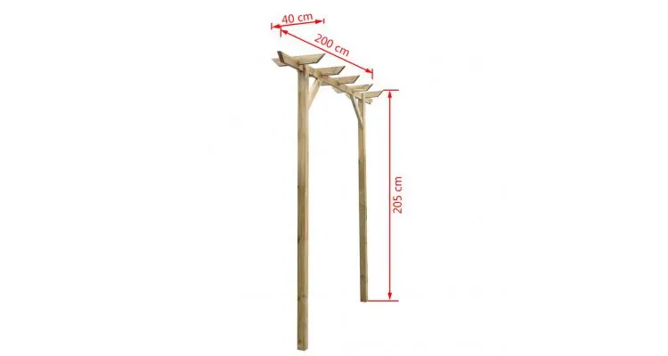 Pergola din lemn 200 x 40 x 205 cm — imaginea 2
