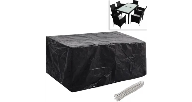 Prelata mobilier exterior din poliratan cu 10 inele 240 x 140 cm