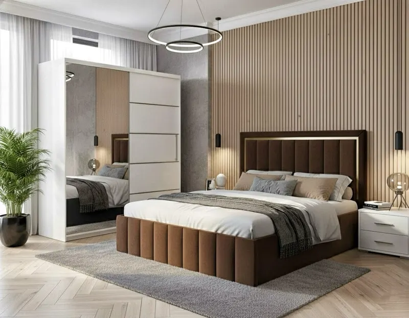 Set dormitor Atena Maro cu dulap alb