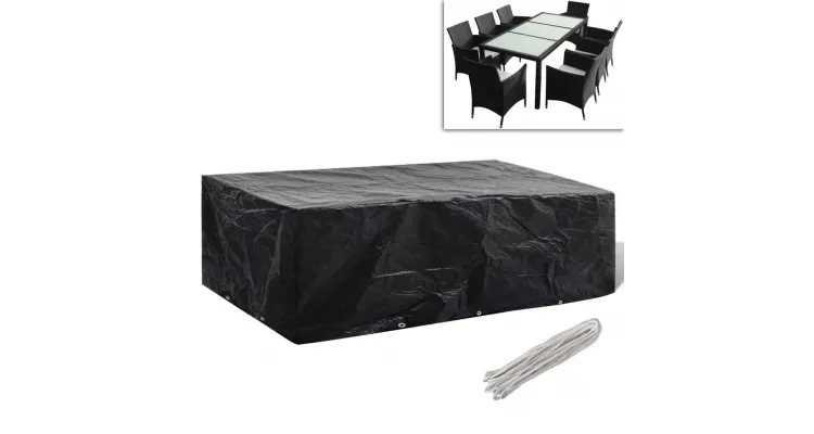Prelata mobilier exterior din poliratan cu 10 inele 300 x 140cm