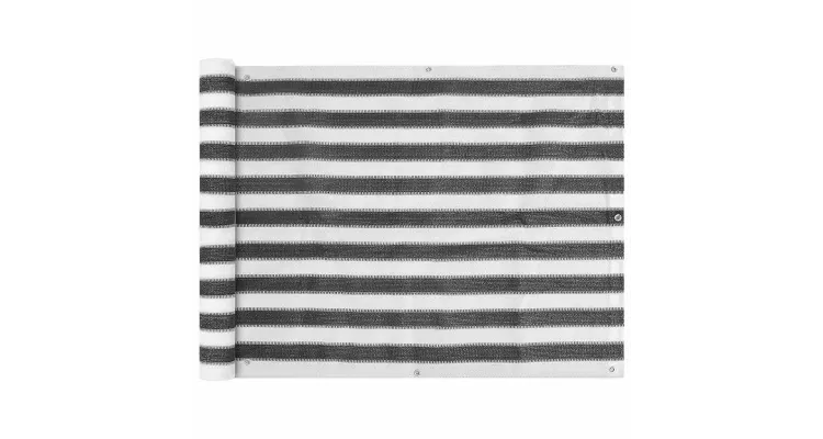 Prelata pentru balcon din HDPE, 90 x 600 cm, antracit si alb