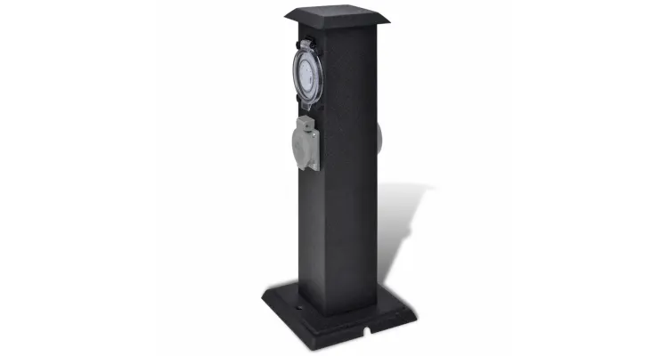 Priza de alimentare cu temporizator, pentru gradina, negru