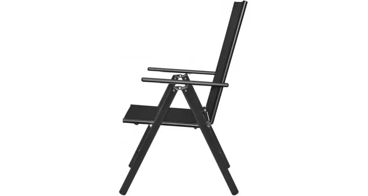 Scaune de exterior din aluminiu, 4 buc, 54 x 73 x 107 cm, negru — imaginea 3
