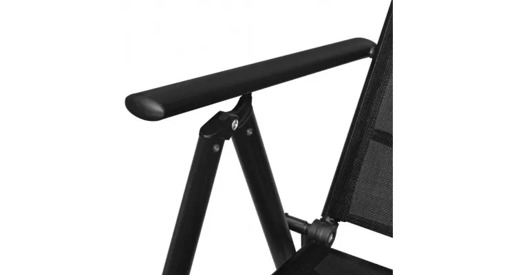 Scaune de exterior din aluminiu, 4 buc, 54 x 73 x 107 cm, negru — imaginea 5