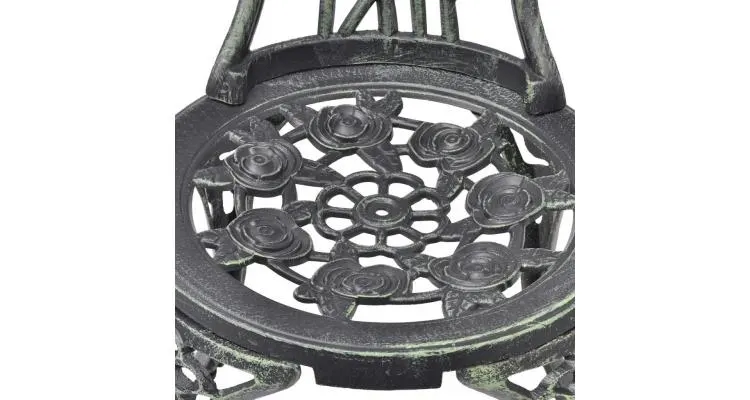 Set bistro din 3 piese, cadru din aluminiu,Negru- Verde — imaginea 3