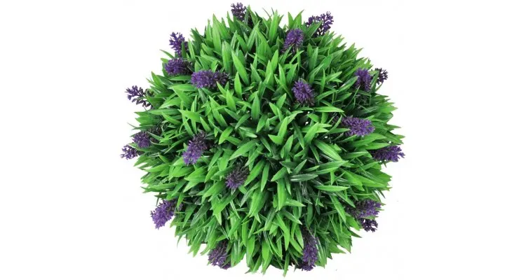 Set de 2 sfere de iarba artificiala si lavanda 30 cm — imaginea 2