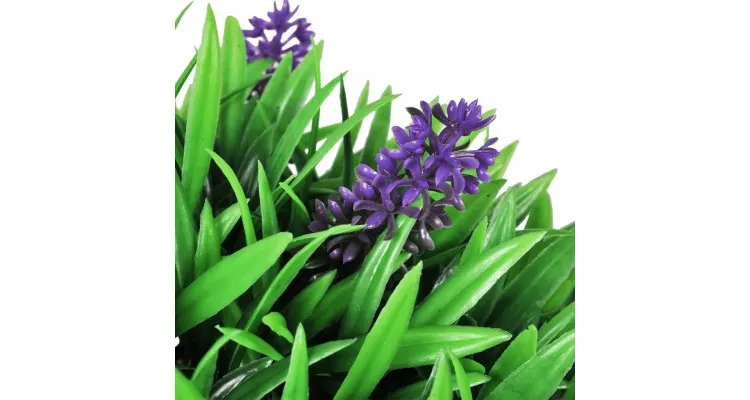 Set de 2 sfere de iarba artificiala si lavanda 30 cm — imaginea 3