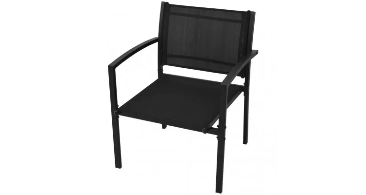 Set mobilier de gradina cu banca, 4 piese, negru — imaginea 5