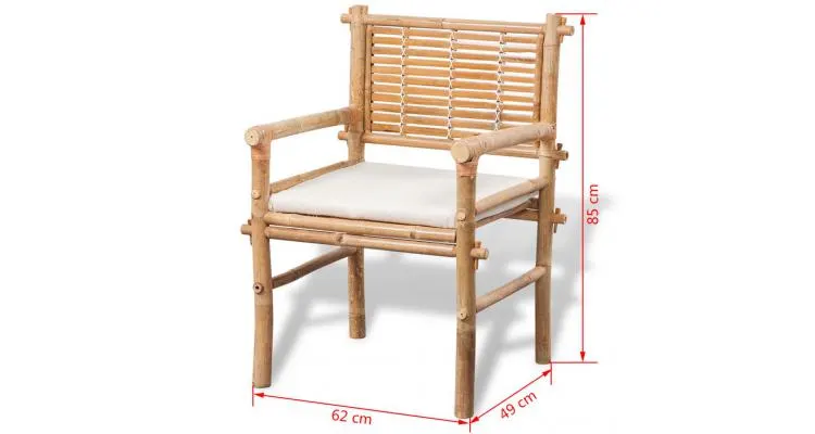 Set mobilier de gradina din cinci piese, bambus — imaginea 3