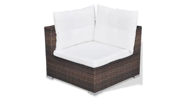 Set mobilier pentru gradina din poliratan, 32 piese, Maro — imaginea 2