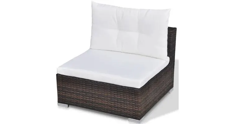 Set mobilier pentru gradina din poliratan, 32 piese, Maro — imaginea 3