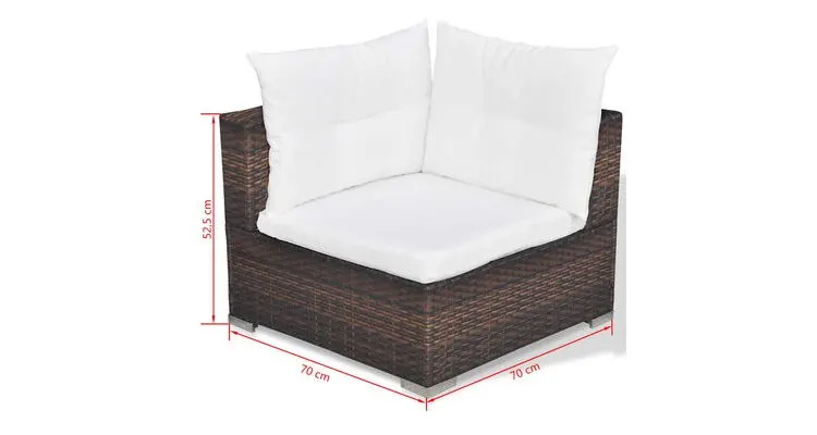 Set mobilier pentru gradina din poliratan, 32 piese, Maro — imaginea 5