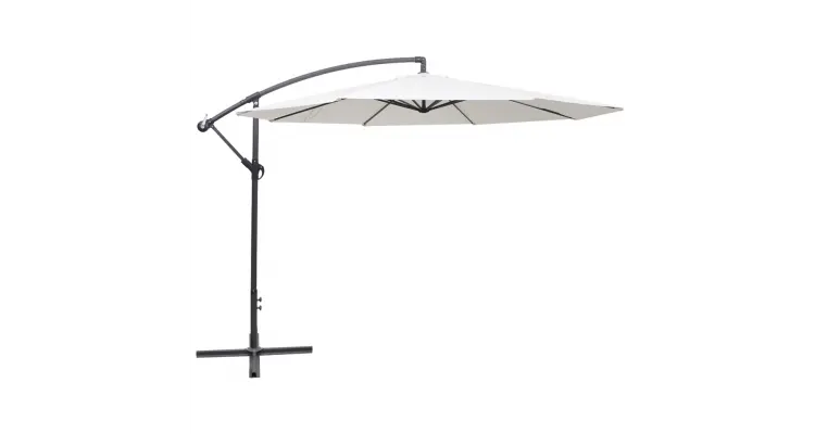 Umbrela de soare, 3,5 m, alb nisip