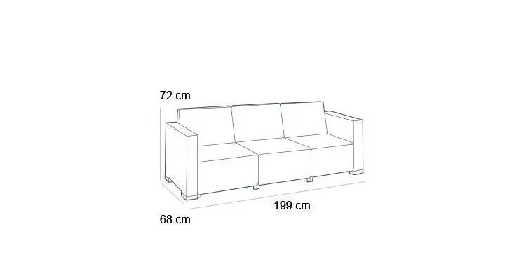 Set mobilier gradina cu canapea, fotolii si masuta California Maro Gri -Taupe — imaginea 3
