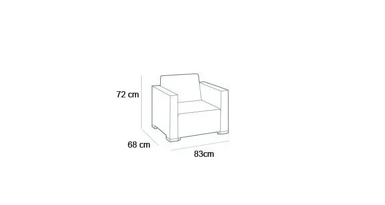 Set mobilier gradina cu canapea, fotolii si masuta California Maro Gri -Taupe — imaginea 4