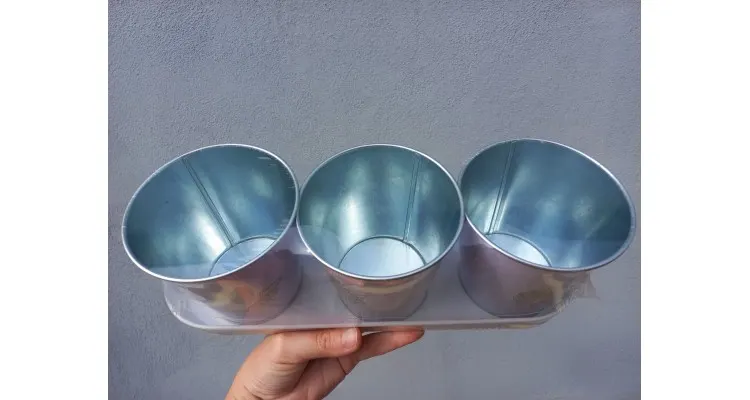 Set 3 ghivece pe tava Esschert Design, Olanda, 31.8x10.6x10.8 cm — imaginea 5