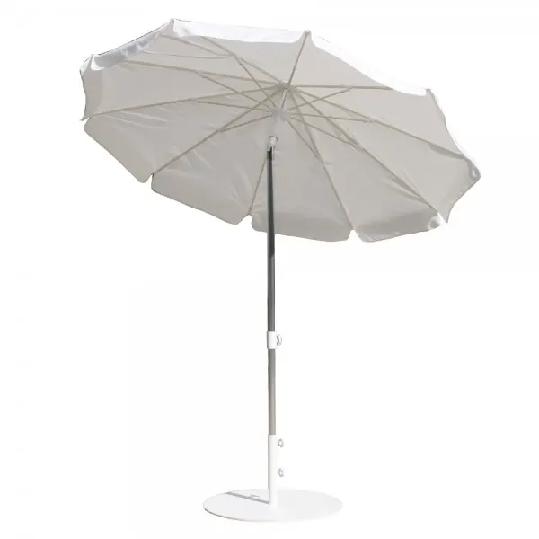 Umbrela rotunda MIAMI, 200 cm , argintiu/alb — imaginea 2