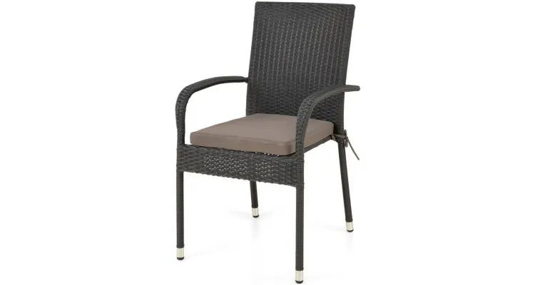Set mobilier exterior poliratan cu masa si 4 Scaune PRESLEY negru — imaginea 3