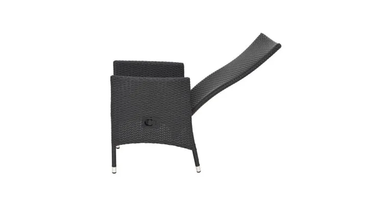 Scaun de exterior poliratan cu spatar rabatabil ENCORE 59x62x111 negru/gri — imaginea 3