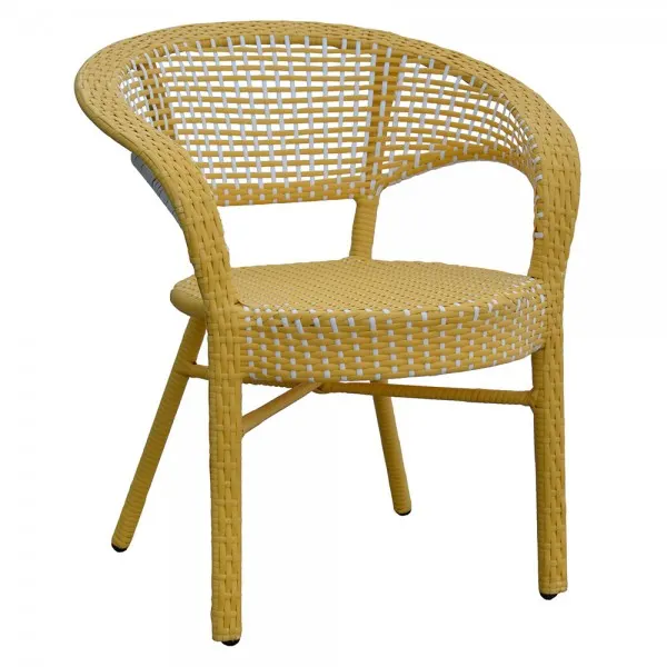 Scaun suprapozabil ISABELLE 71x66x76 cm galben/alb — imaginea 2