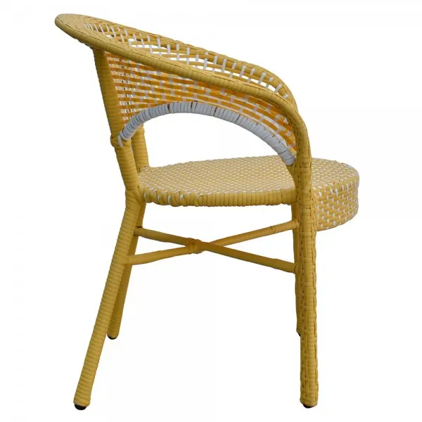 Scaun suprapozabil ISABELLE 71x66x76 cm galben/alb — imaginea 3